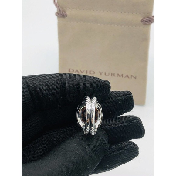 David Yurman Sterling Silver Albion Ring 11mm with Morganite and Diamonds size 8 - Picture 4 of 5